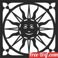 download Sun pattern wall design free ready for cut