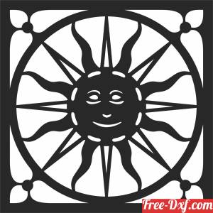 download Sun pattern wall design free ready for cut