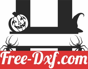Split monogram H halloween
