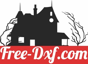 Halloween scary house clipart