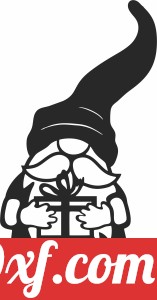 gnome with christmas gift clipart