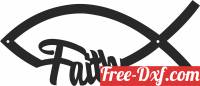 download fish with the word Faith free ready for cut