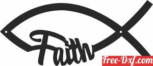 download fish with the word Faith free ready for cut