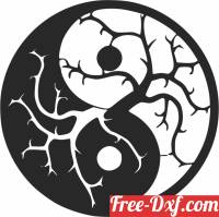 download Yin Yang tree wall sign free ready for cut