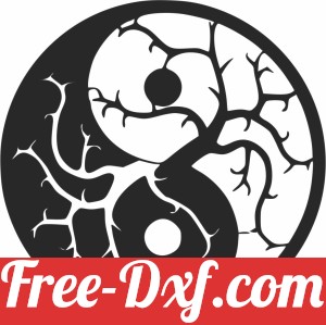Yin Yang tree wall sign