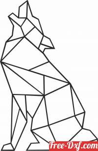 download Geometric Polygon wolf free ready for cut