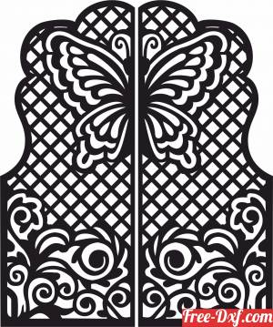 download gate Decorative wall screen pattern floral panels free ready for cut