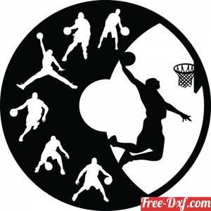 download Basketball Vinyl Record Wall Clock free ready for cut