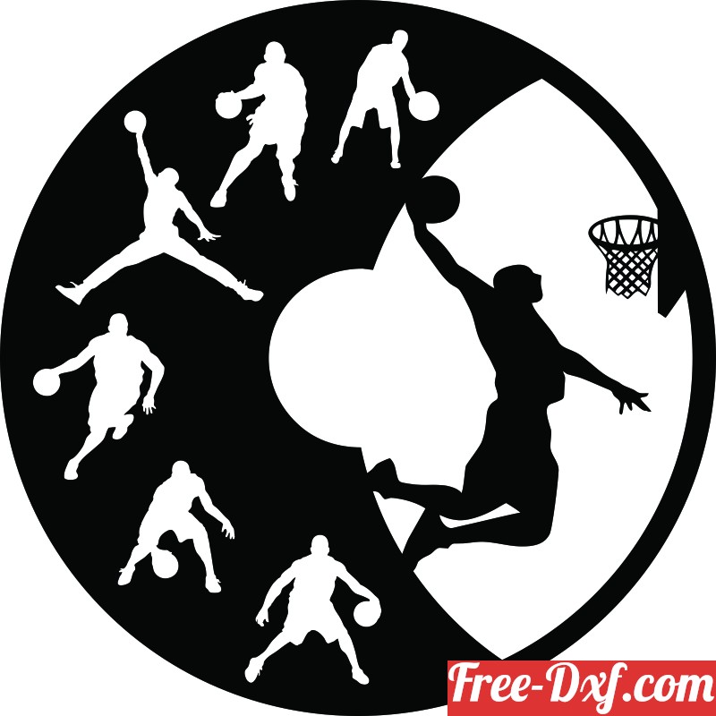 Download Basketball Vinyl Record Wall Clock dxf zPa12 High qualit