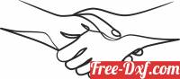 download one line Handshake clipart free ready for cut