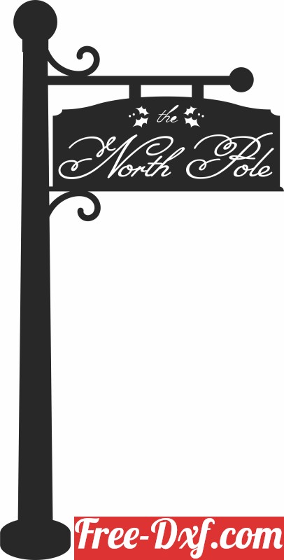 Download North Pole Christmas Sign zQek2 High quality free Dxf fi