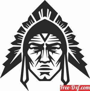 download Indian Head Native American free ready for cut