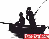 download fishing couple clipart free ready for cut