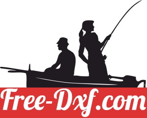 fishing couple clipart