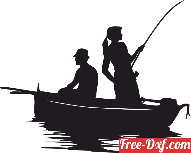 Download fishing couple clipart zUq5e High quality free Dxf files