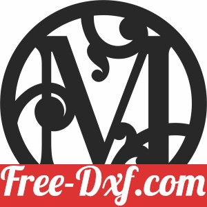M split letter monogram