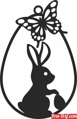 download easter egg rabbit and butterfly ornament free ready for cut