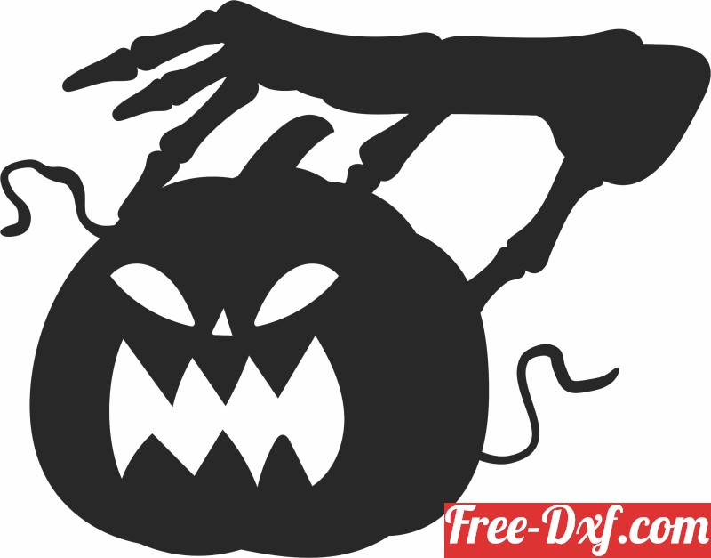 Download halloween Skeleton Hand with pumpkin zXxJs High quality