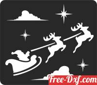 download santa Reindeer christmas free ready for cut