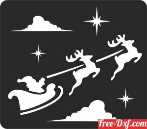 download santa Reindeer christmas free ready for cut