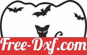 pumkin cat and bats Halloween decoration