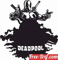 download Deadpool vinyl clock free ready for cut
