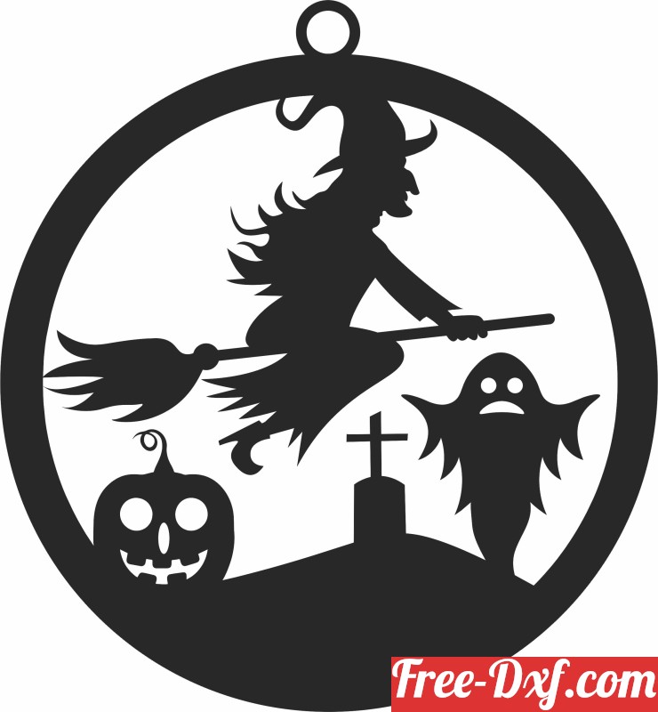 Download Halloween Witch ornaments zfBbs High quality free Dxf fi