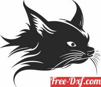 download Cat face Animal Silhouette free ready for cut