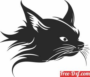 download Cat face Animal Silhouette free ready for cut
