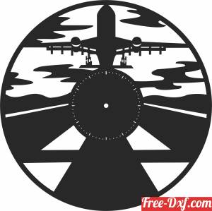 download Airplane Vinyl Wall Clock free ready for cut
