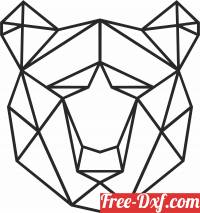 download Geometric Polygon bear free ready for cut